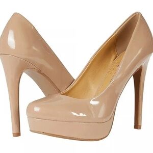 Classic Patent Nude Pump Heel - Size: 7